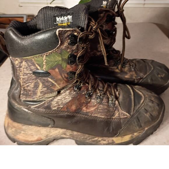 Irish Setter Mens 9 Insulated Hunting Boots 1000g Thinsulate Leather Camo main image 4
